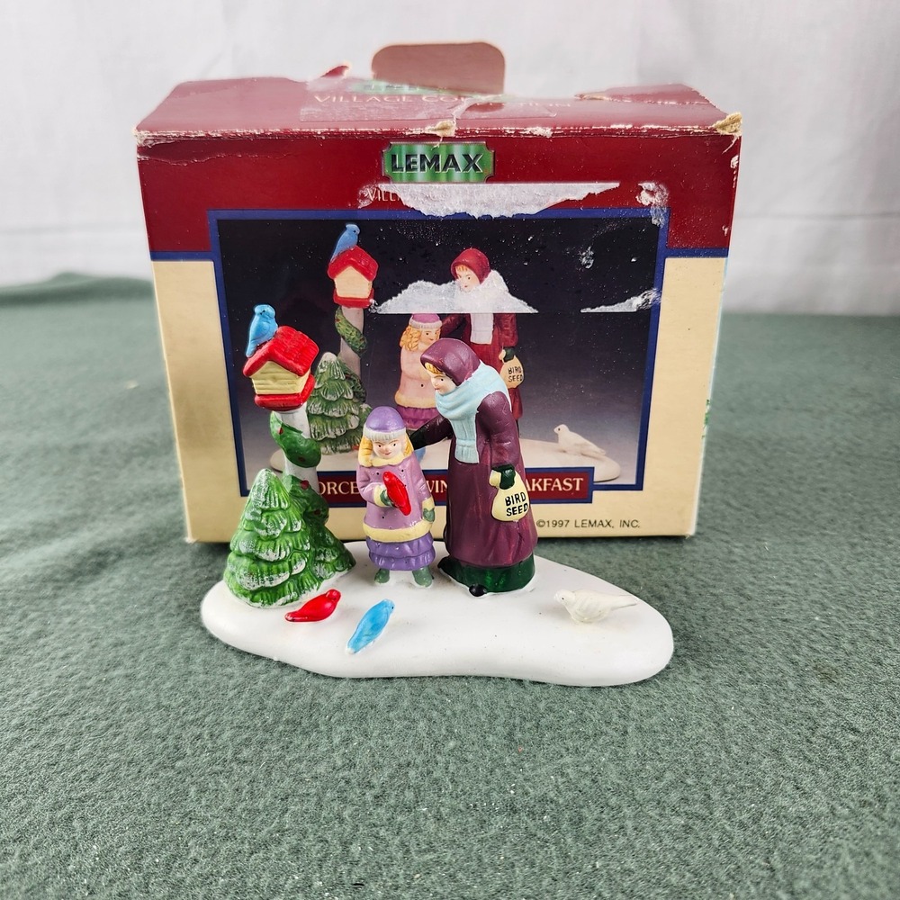 Vintage LEMAX Christmas Village Accessory - A WINTER BREAKFAST With Box